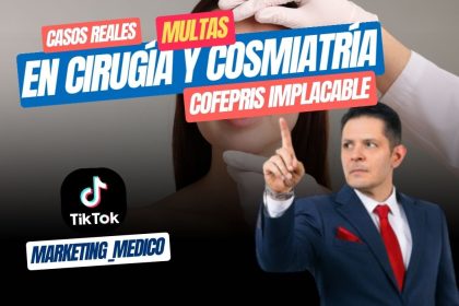 Lic. Miguel Ortiz, abogado sanitario, analizando casos reales de multas de COFEPRIS por publicidad irregular en cirugía y cosmiatría en México durante 2026.